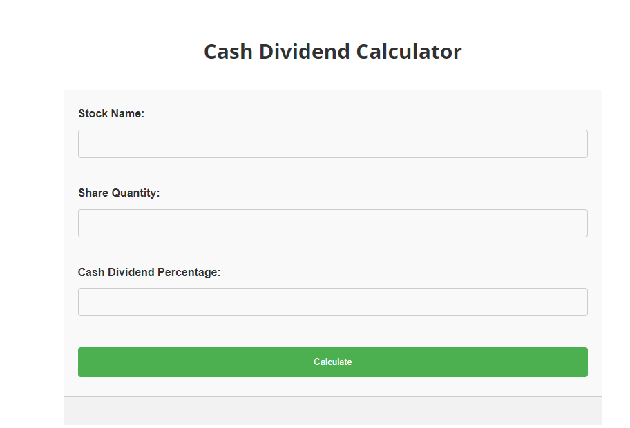 cash dividend calculator nepal